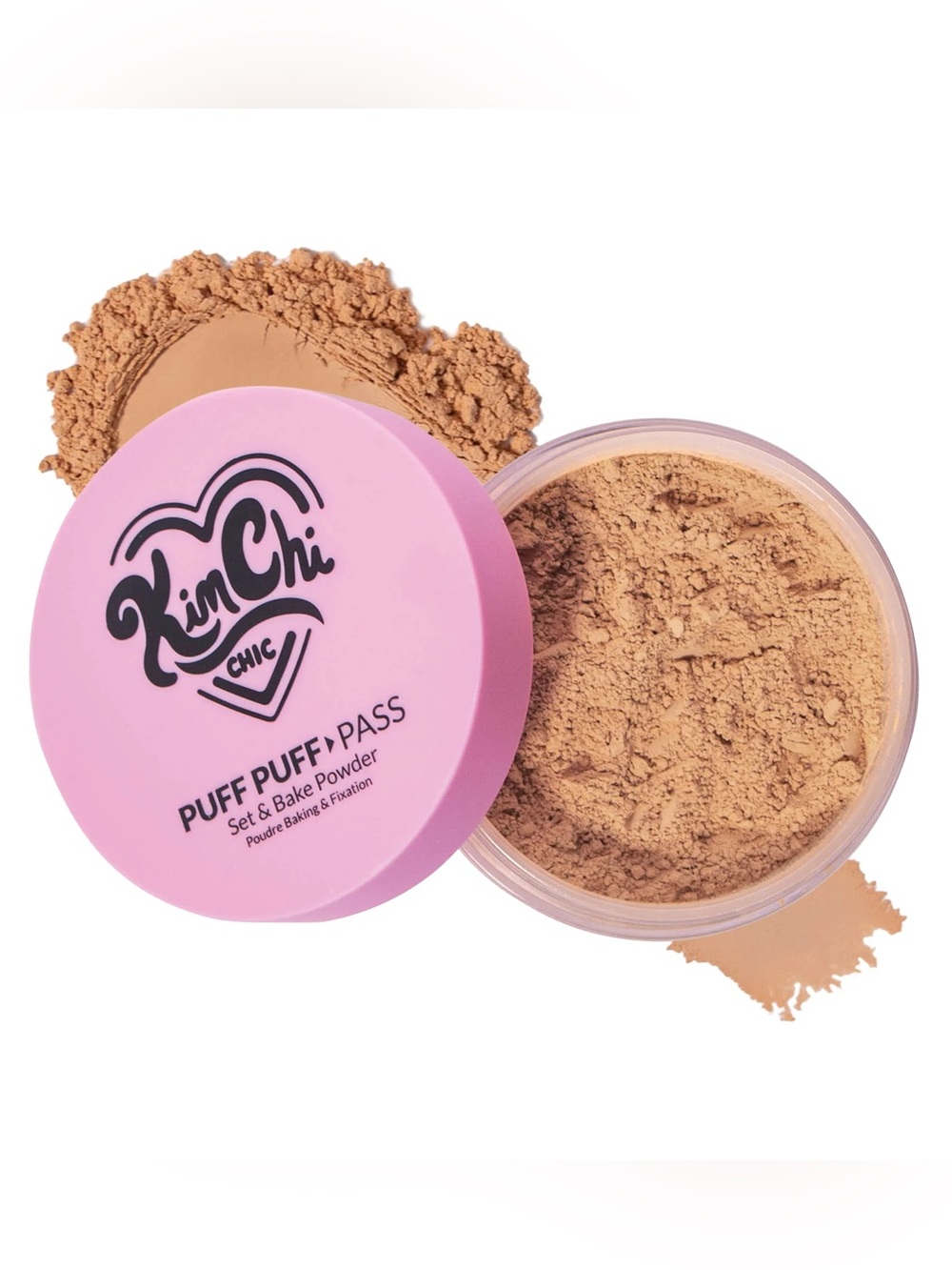 KimChi Chic Suntan Puff Puff Pass Set & Bake Powder- medium tan to tan skin tone